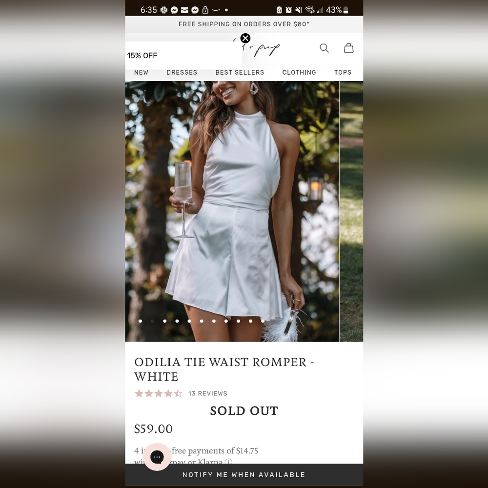 Odilia Tie Waist Romper - White